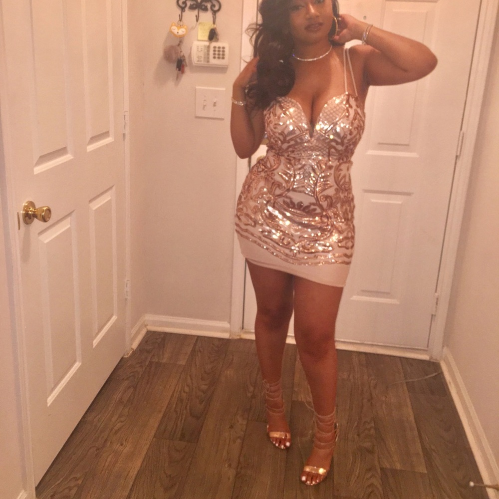 Sequined mini dress